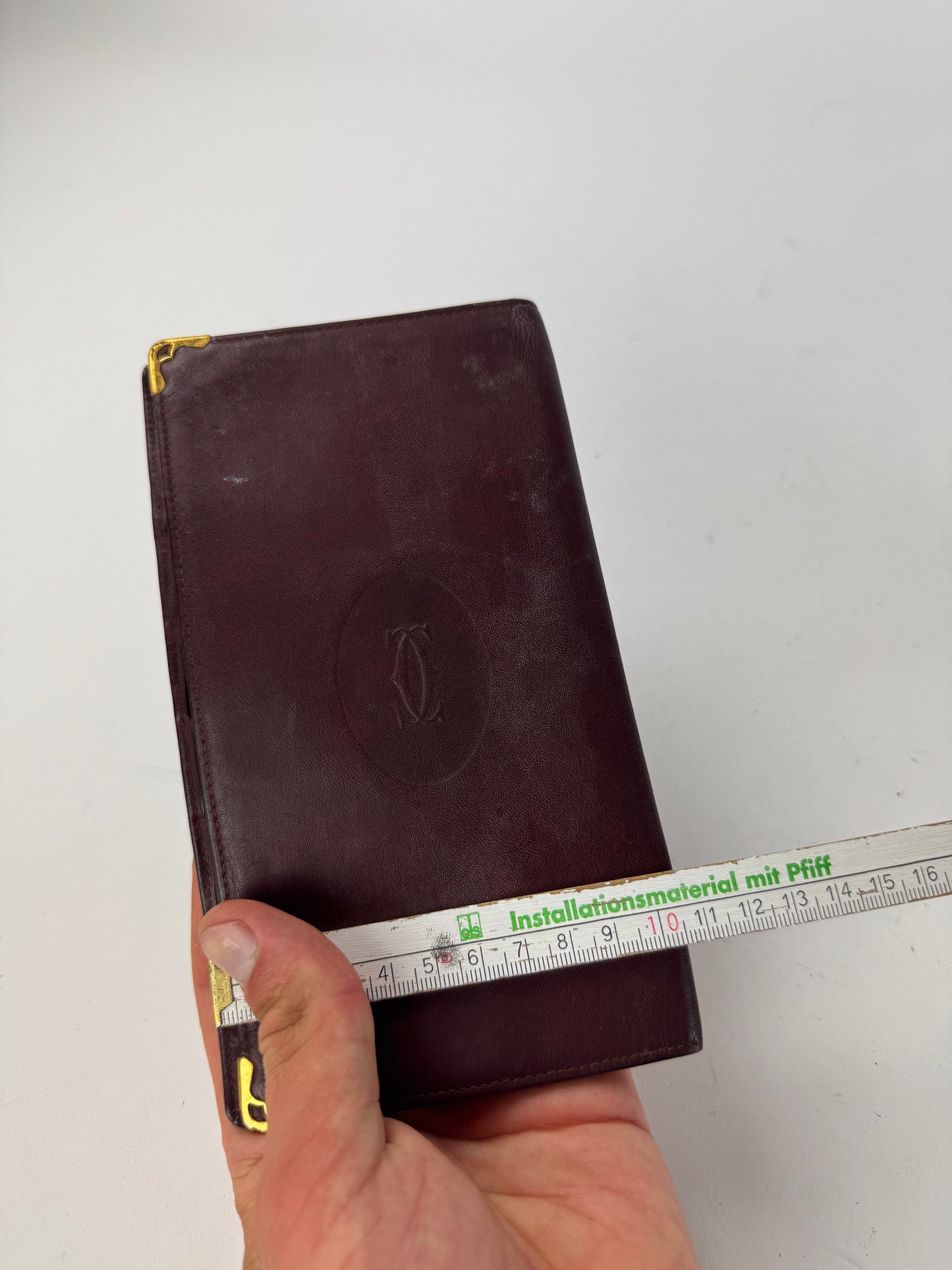 Vintage Cartier Leather Card a holder Burgundy