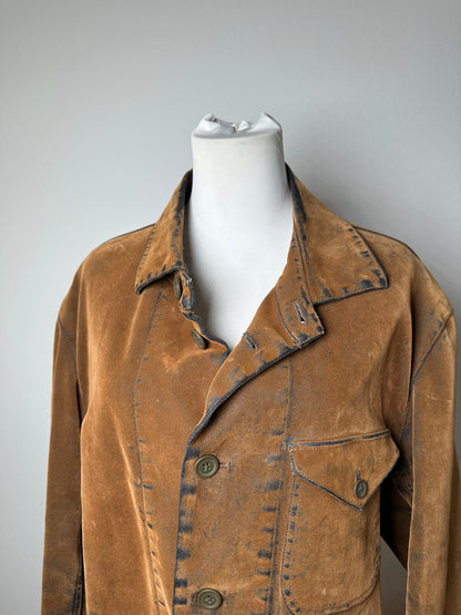 Vintage Kansai Yamammoto Fake Fur / Leather  Shirt / Jacket Brown L