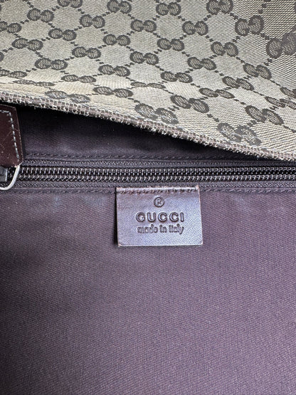 Vintage Gucci GG Supreme Hobo Bag Early 2000s Olive Brown