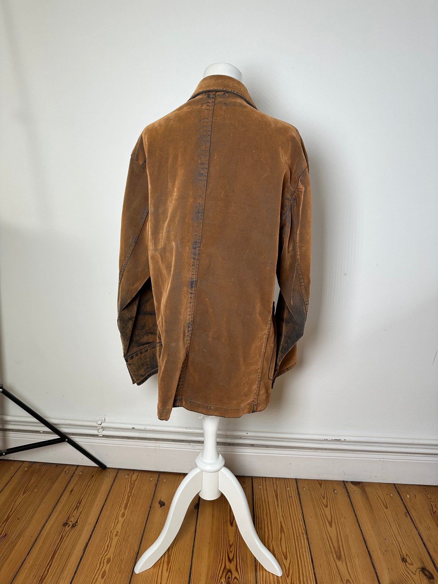 Vintage Kansai Yamammoto Fake Fur / Leather  Shirt / Jacket Brown L