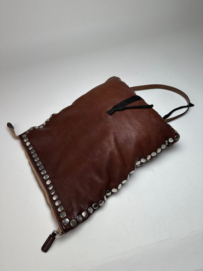 Vintage Marni Studded Leather Shoulder Bag Brown
