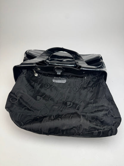 Vintage Salvatore Ferragamo Patent Leather Bag Black
