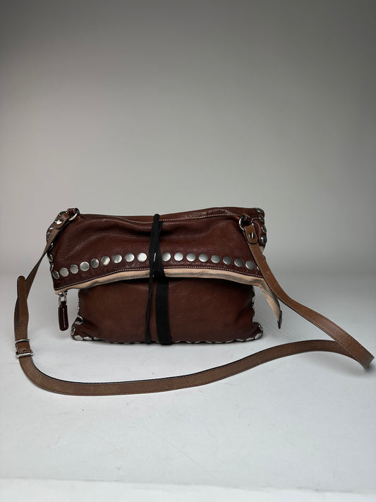 Vintage Marni Studded Leather Shoulder Bag Brown