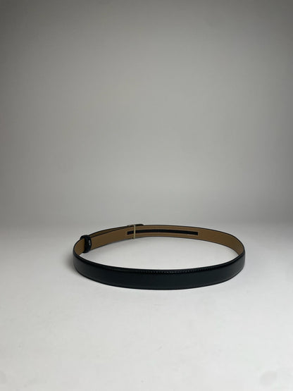 Vintage Givenchy Snake Emblossed Leather Belt Black