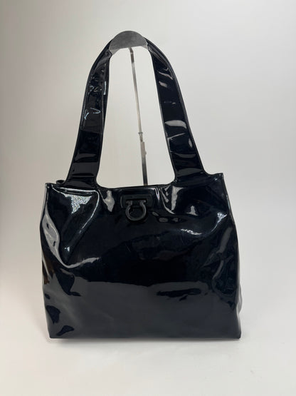 Vintage Salvatore Ferragamo Patent Leather Bag Black
