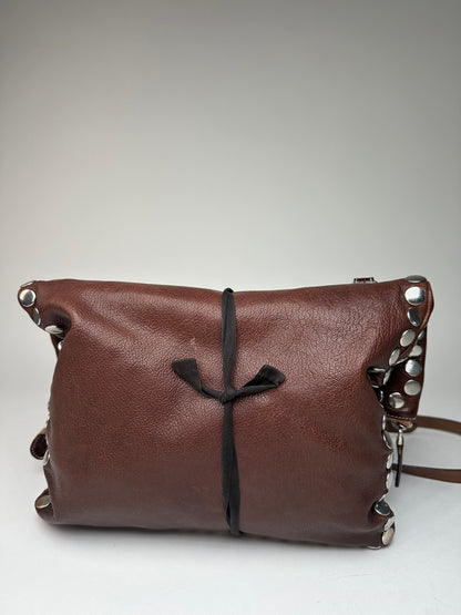 Vintage Marni Studded Leather Shoulder Bag Brown