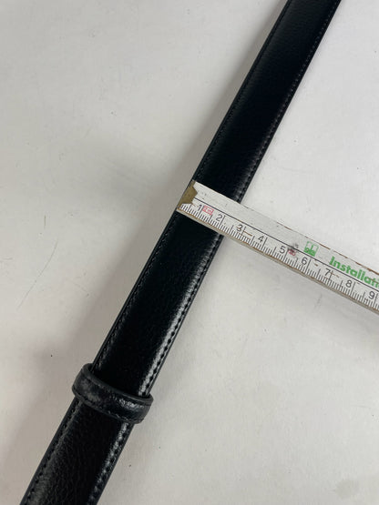 Vintage Givenchy Snake Emblossed Leather Belt Black