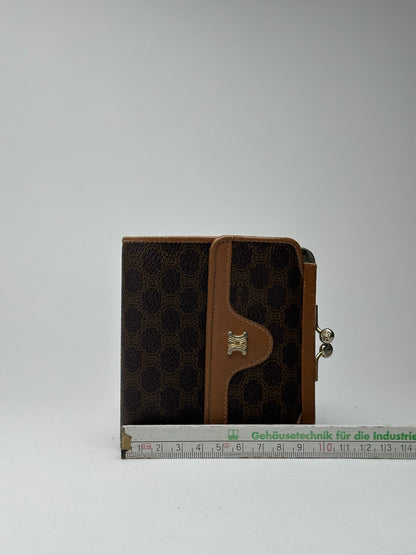 Vintage Celine Paris Leather Wallet Brown monogram triomphe