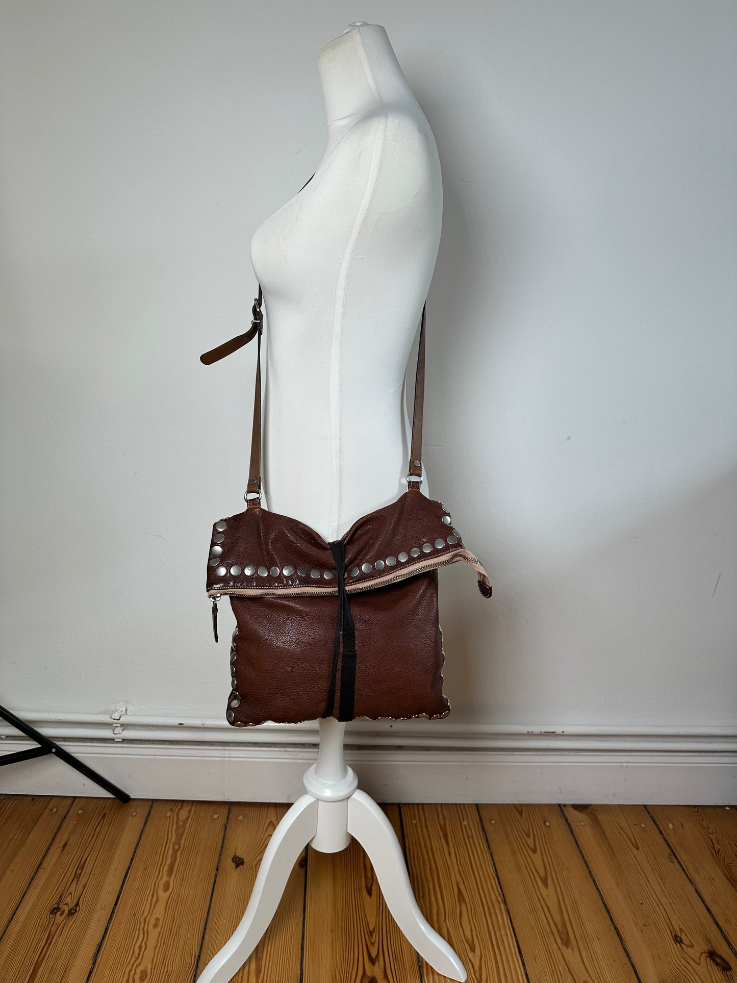 Vintage Marni Studded Leather Shoulder Bag Brown