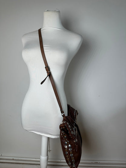 Vintage Marni Studded Leather Shoulder Bag Brown