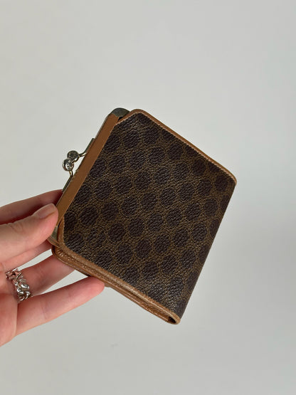 Vintage Celine Paris Leather Wallet Brown monogram triomphe