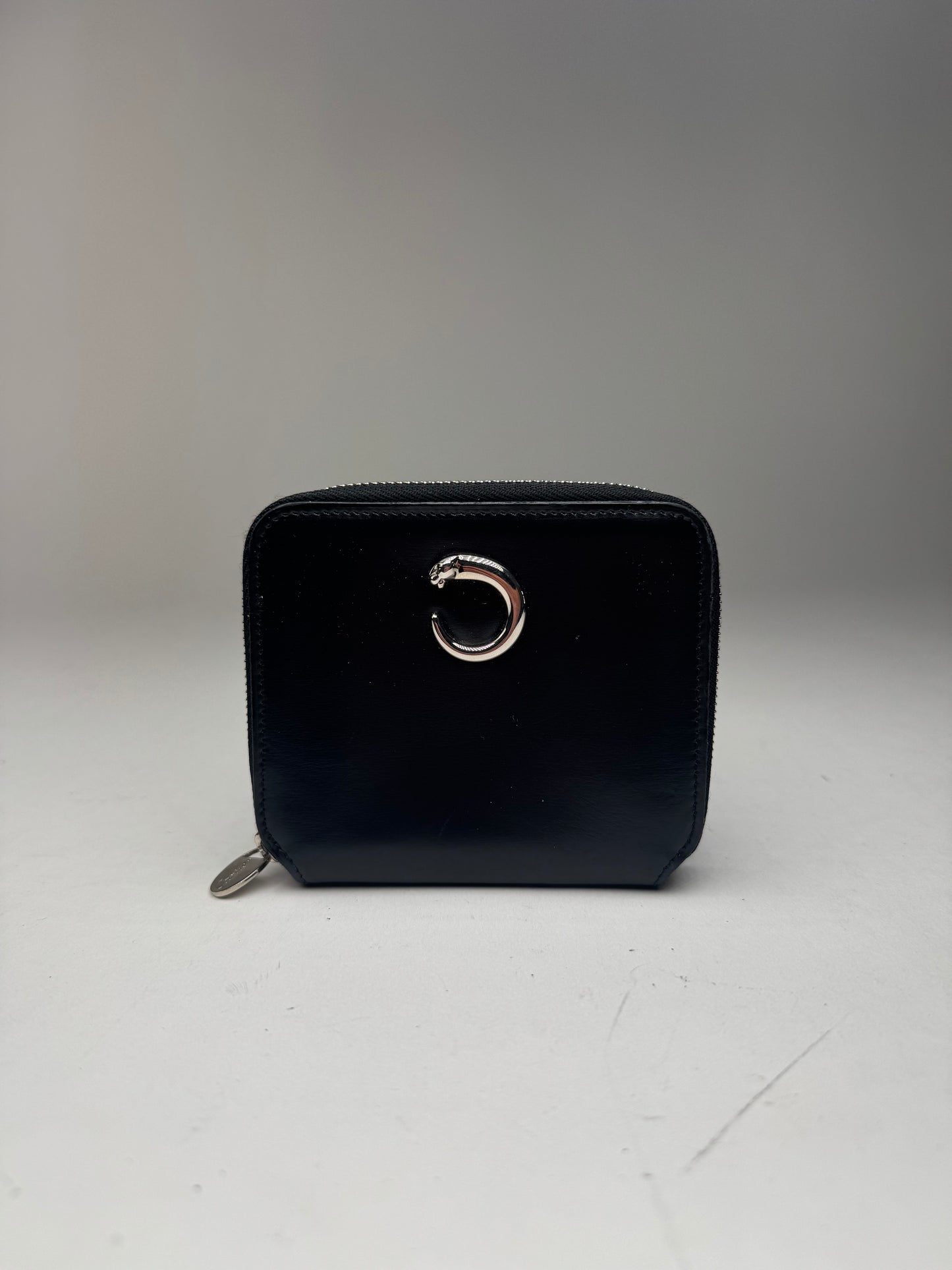 Vintage Cartier Panthere Patent Leather Card Holder Black