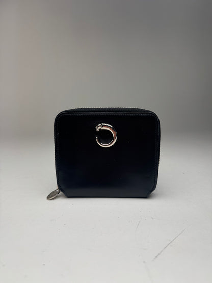 Vintage Cartier Panthere Patent Leather Card Holder Black