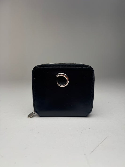 Vintage Cartier Panthere Patent Leather Card Holder Black