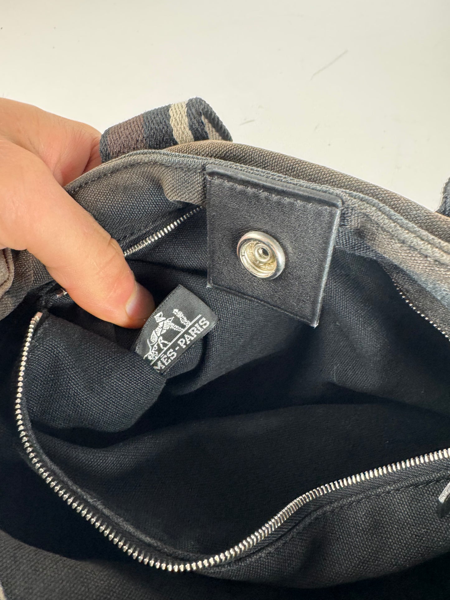 Vintage Hermes Troca Handbag black brown