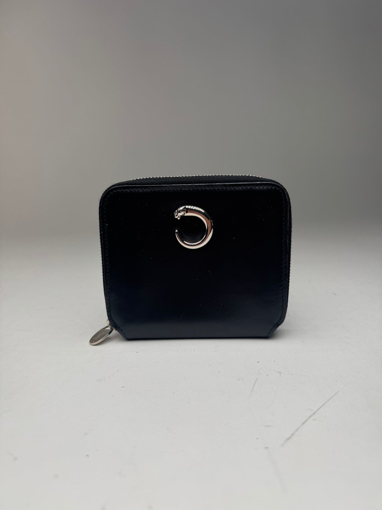 Vintage Cartier Panthere Patent Leather Card Holder Black
