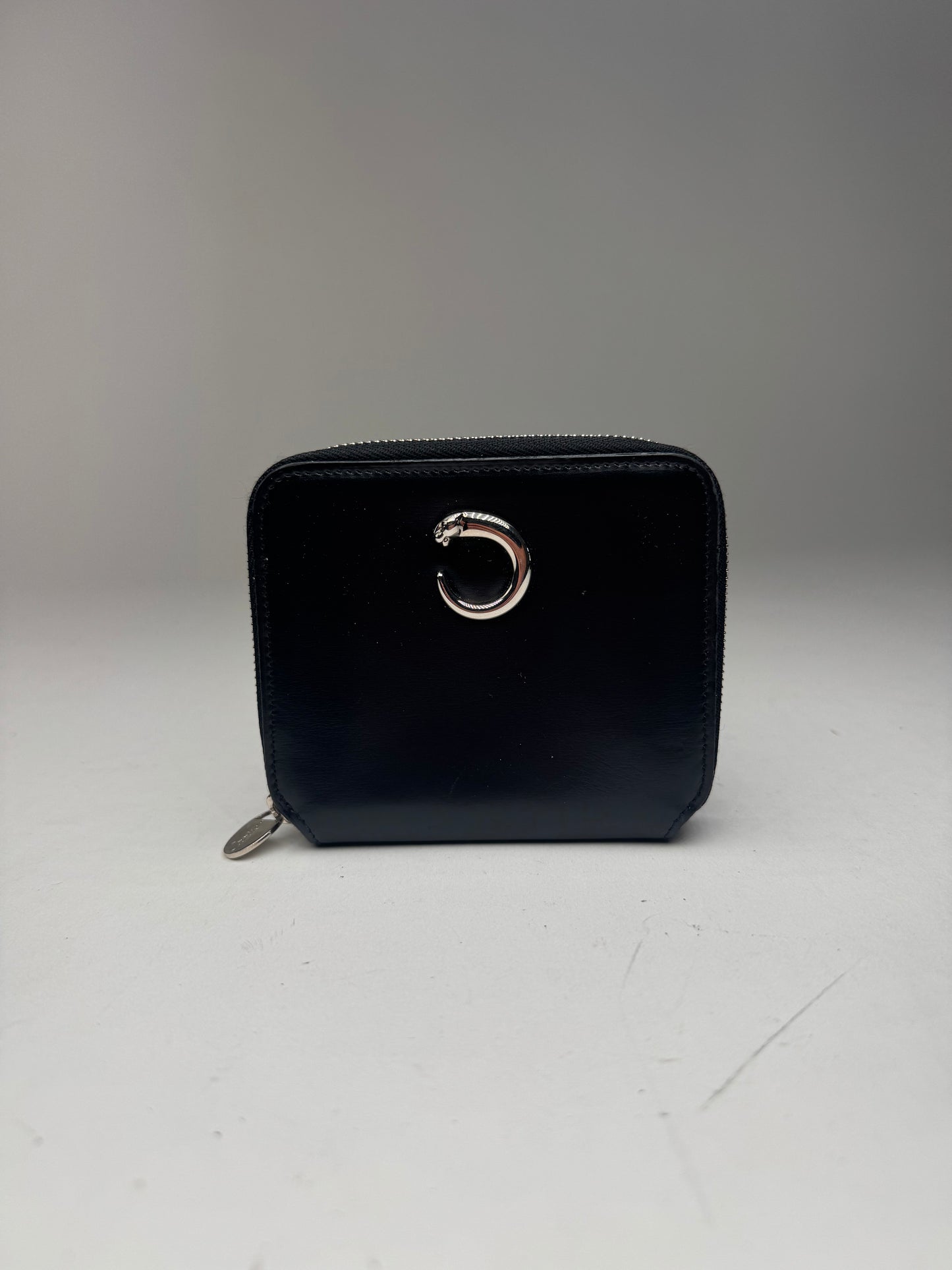 Vintage Cartier Panthere Patent Leather Card Holder Black