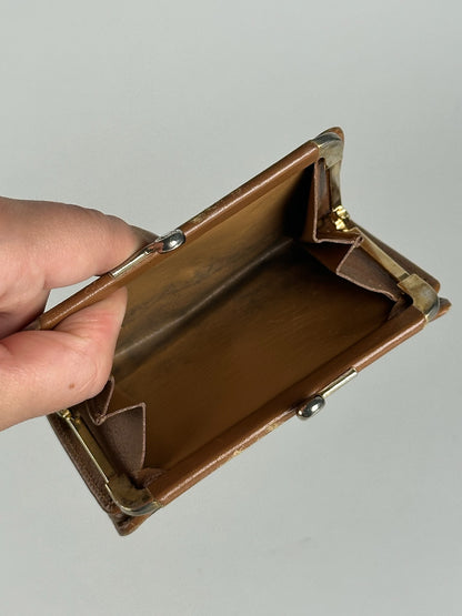 Vintage Celine Paris Leather Wallet Brown monogram triomphe