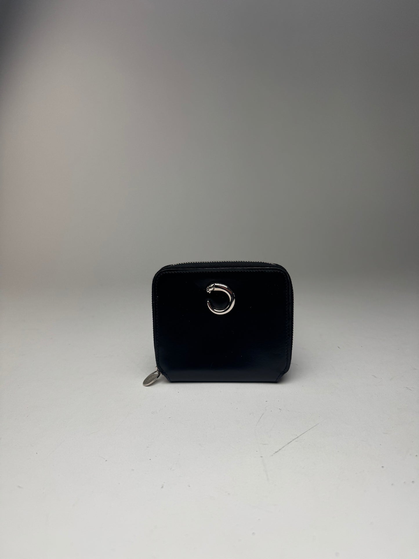 Vintage Cartier Panthere Patent Leather Card Holder Black