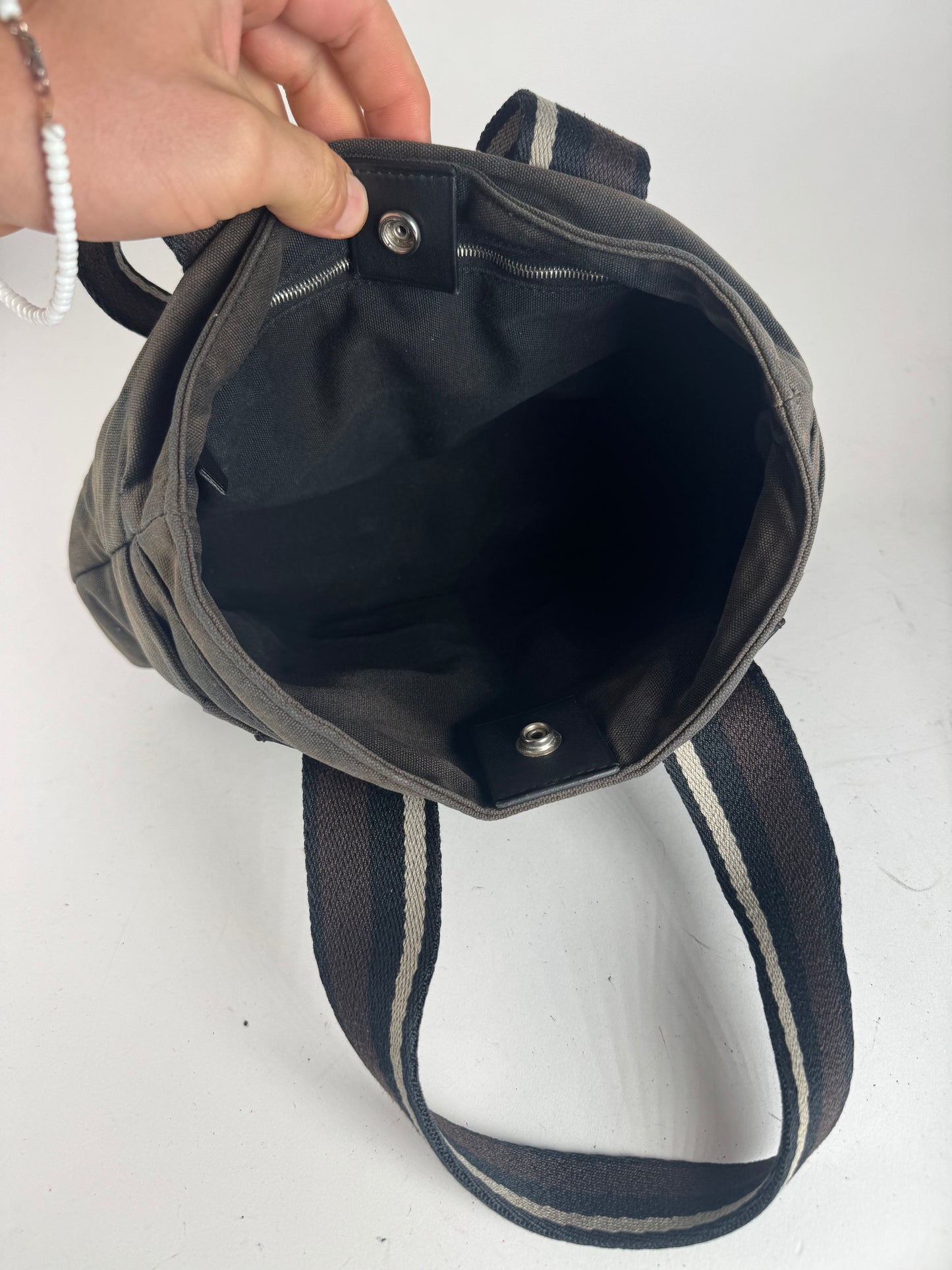 Vintage Hermes Troca Handbag black brown