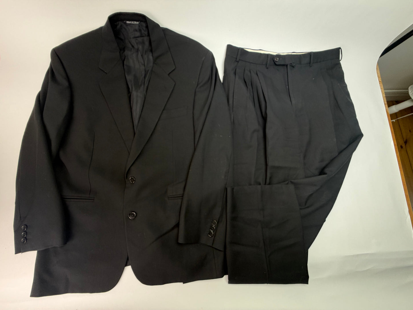 Vintage Fendi Men's Wool Blend Suit Set Black L