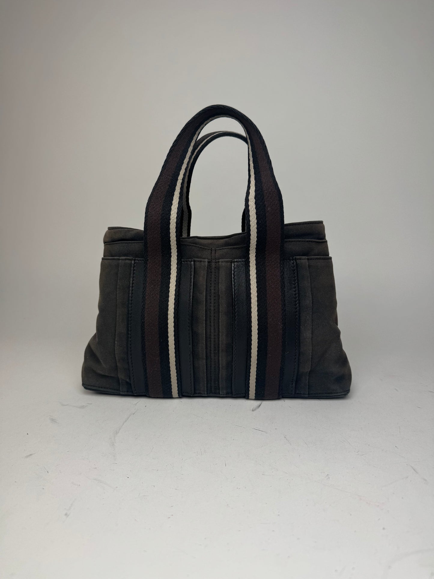 Vintage Hermes Troca Handbag black brown