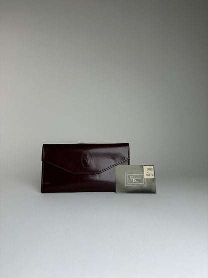 Vintage Dior Smooth Wallet Burgundy