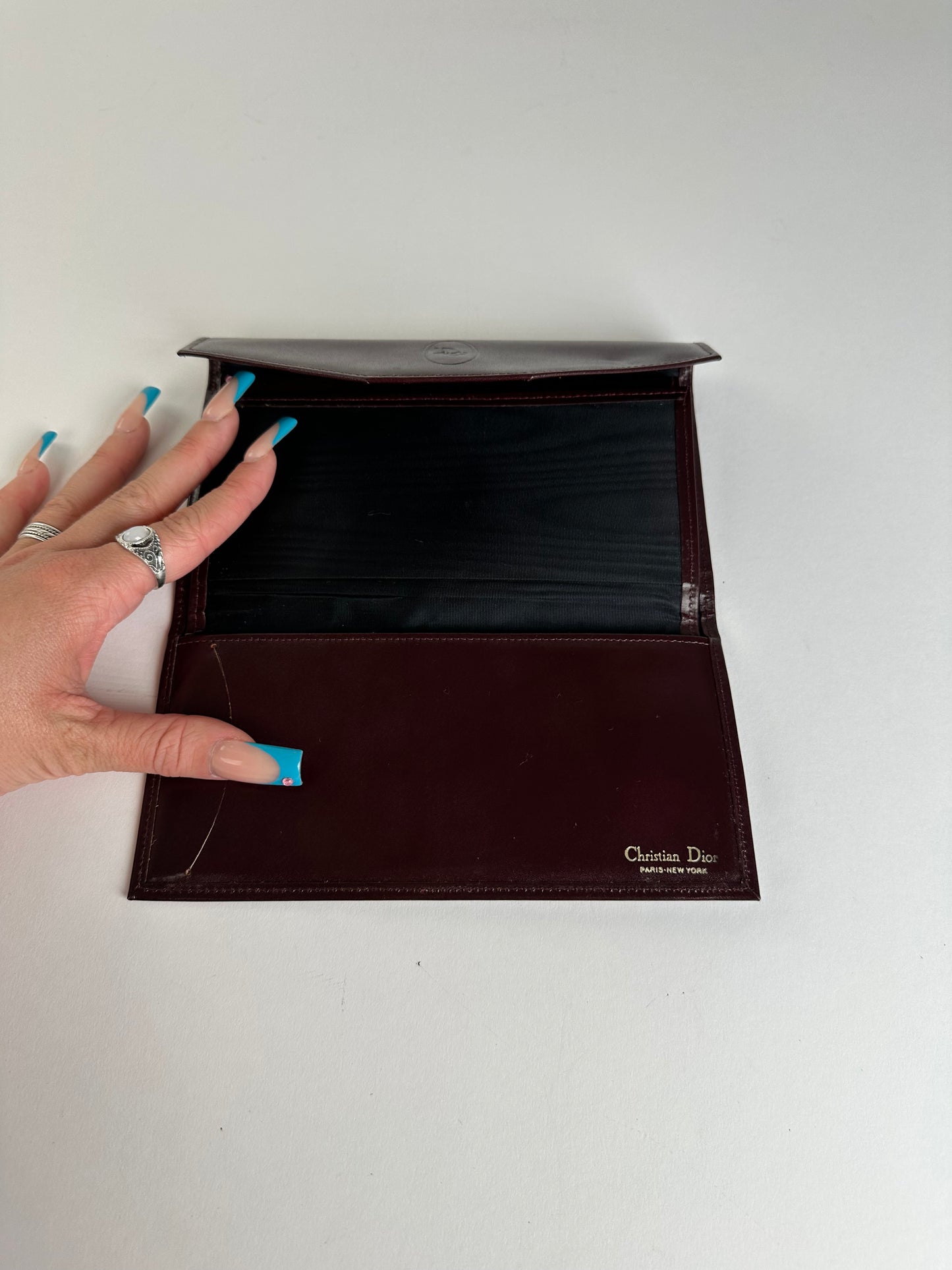 Vintage Dior Smooth Wallet Burgundy