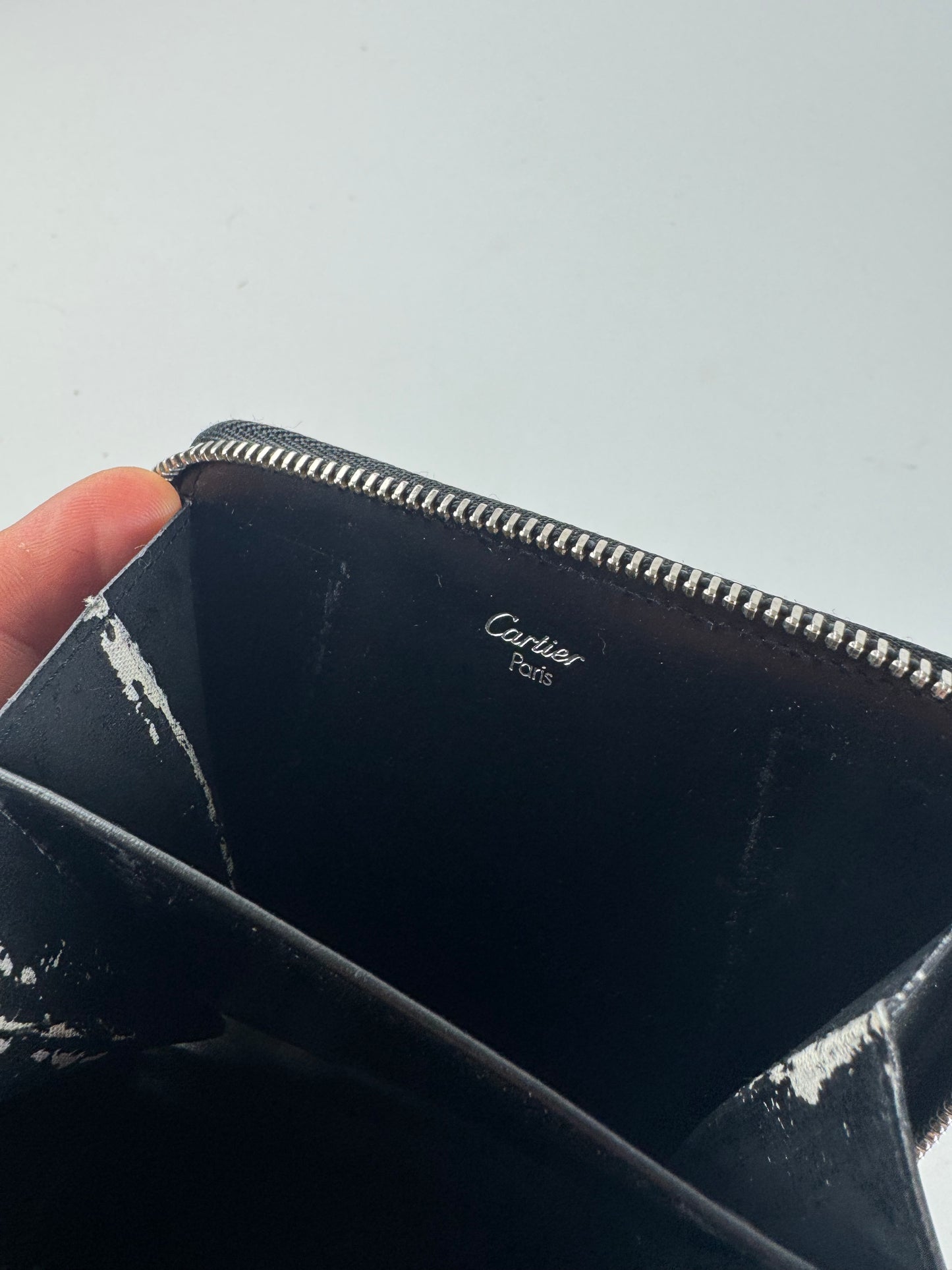 Vintage Cartier Panthere Patent Leather Card Holder Black