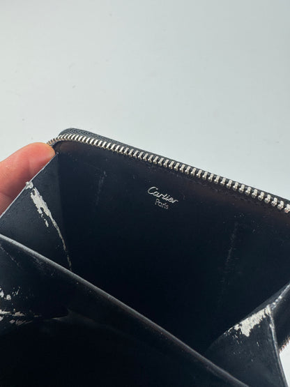 Vintage Cartier Panthere Patent Leather Card Holder Black