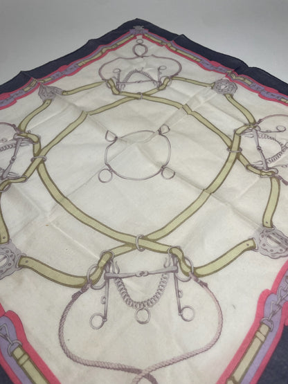 Vintage Baroque Celine Scarf White Purple Pink Gold