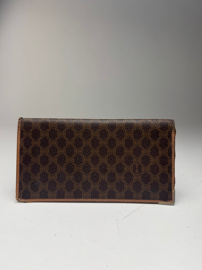 Vintage Celine Monogram Leather cardholder ID Holder Brown