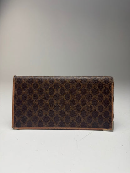 Vintage Celine Monogram Leather cardholder ID Holder Brown