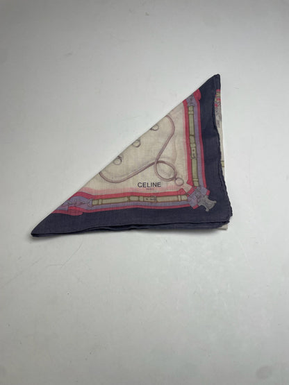 Vintage Baroque Celine Scarf White Purple Pink Gold
