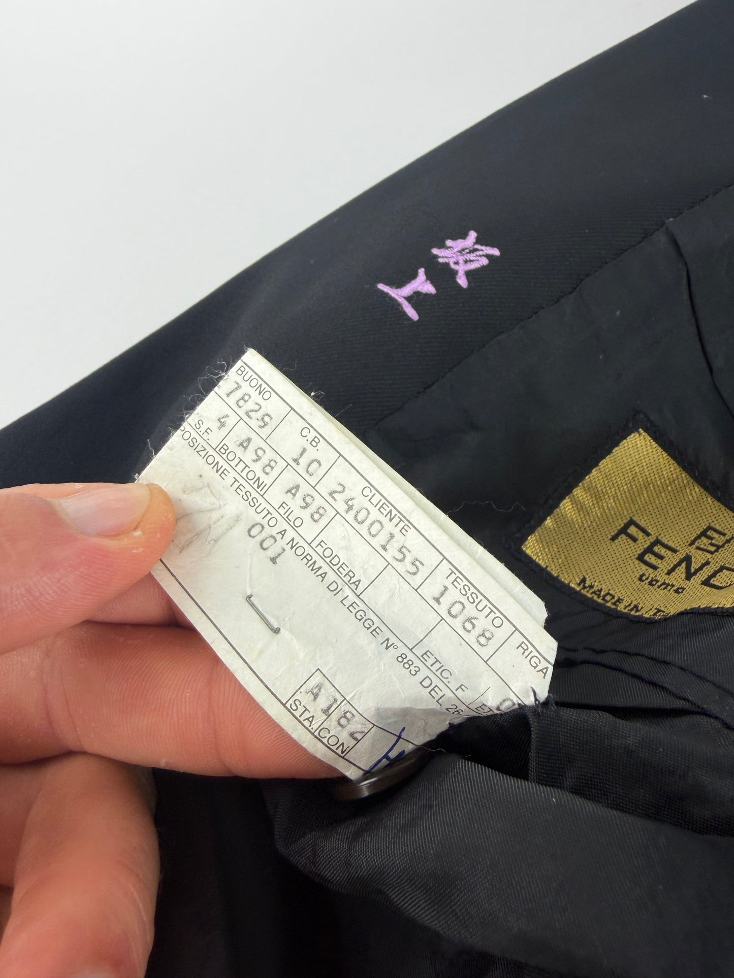Vintage Fendi Men's Wool Blend Suit Set Black L
