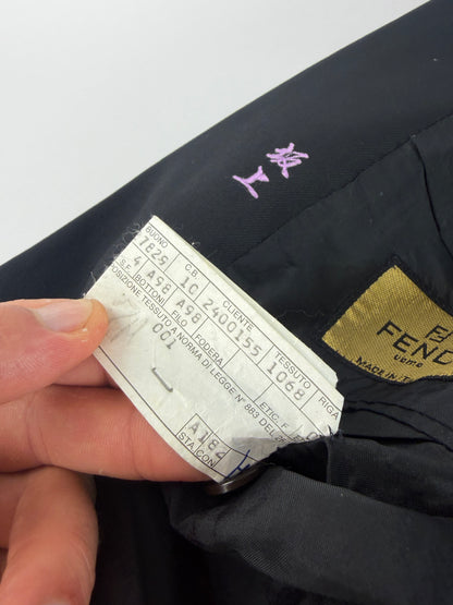 Vintage Fendi Men's Wool Blend Suit Set Black L
