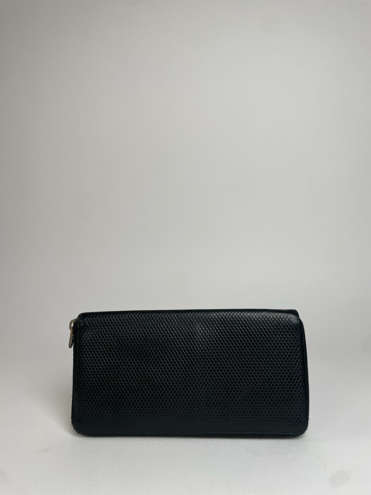 Vintage Celine Paris Snake Emblossed Leather Wallet Black