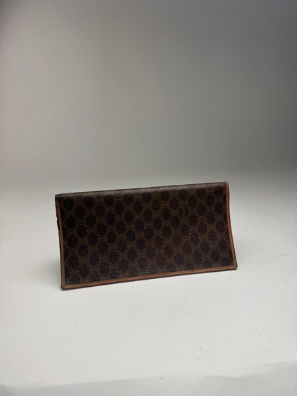 Vintage Celine Monogram Leather cardholder ID Holder Brown