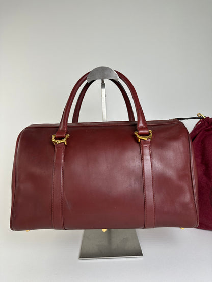 Vintage Cartier Smooth Handbag Burgundy