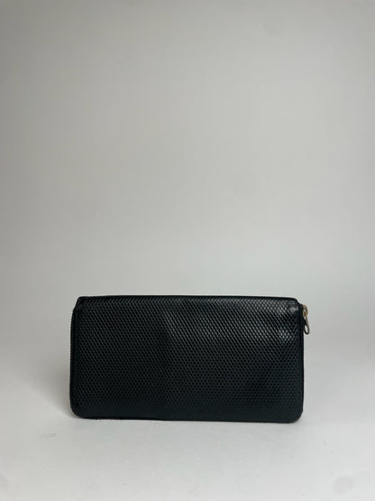 Vintage Celine Paris Snake Emblossed Leather Wallet Black