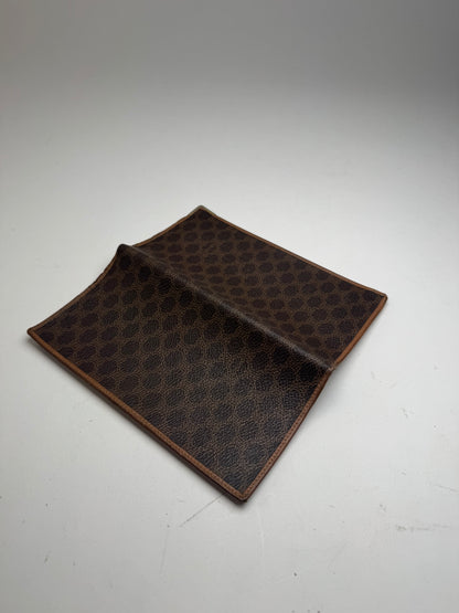 Vintage Celine Monogram Leather cardholder ID Holder Brown