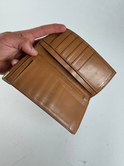 Vintage Celine Monogram Leather cardholder ID Holder Brown