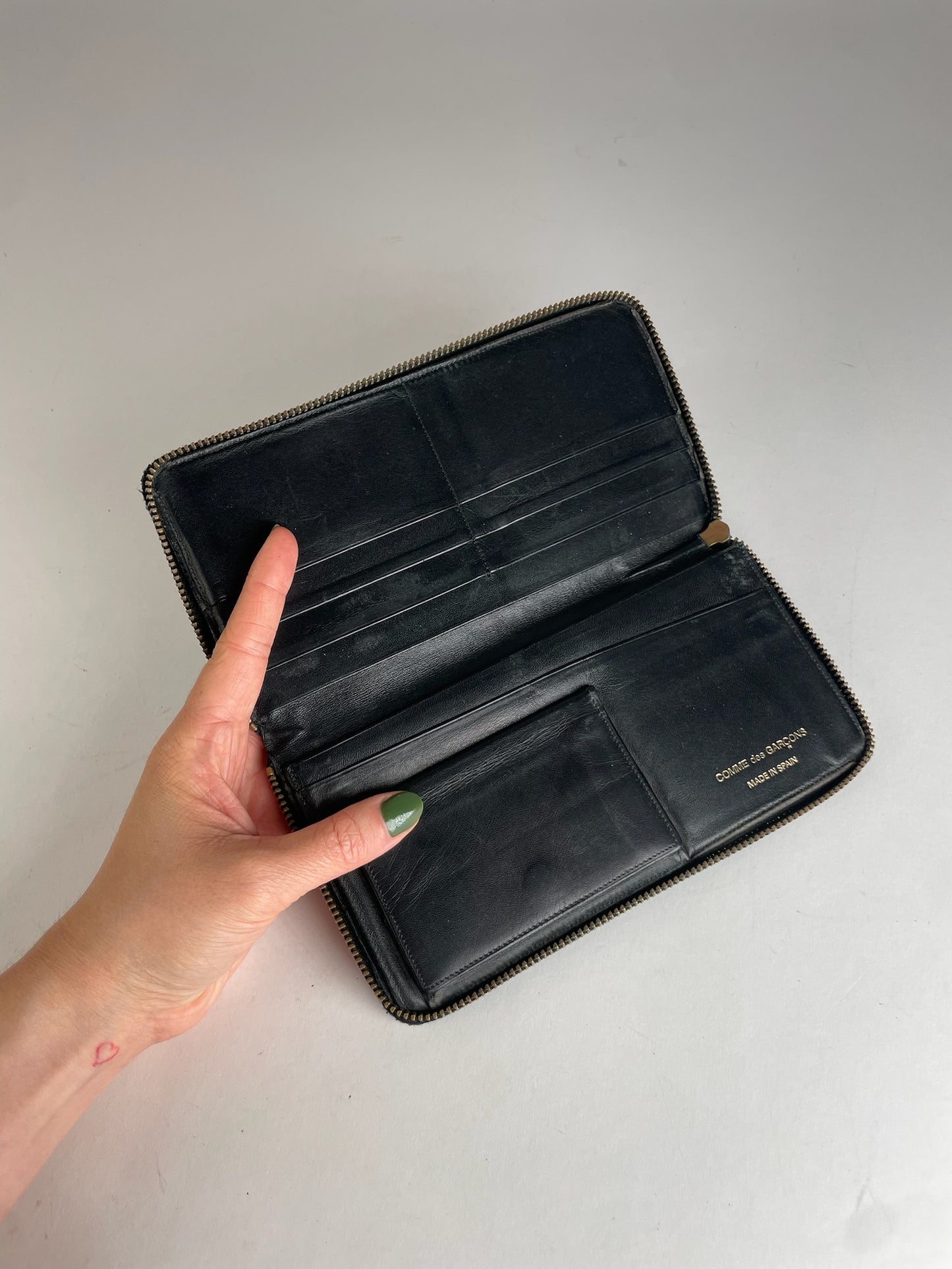 Vintage Celine Paris Snake Emblossed Leather Wallet Black
