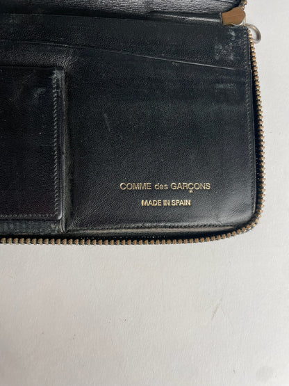 Vintage Celine Paris Snake Emblossed Leather Wallet Black