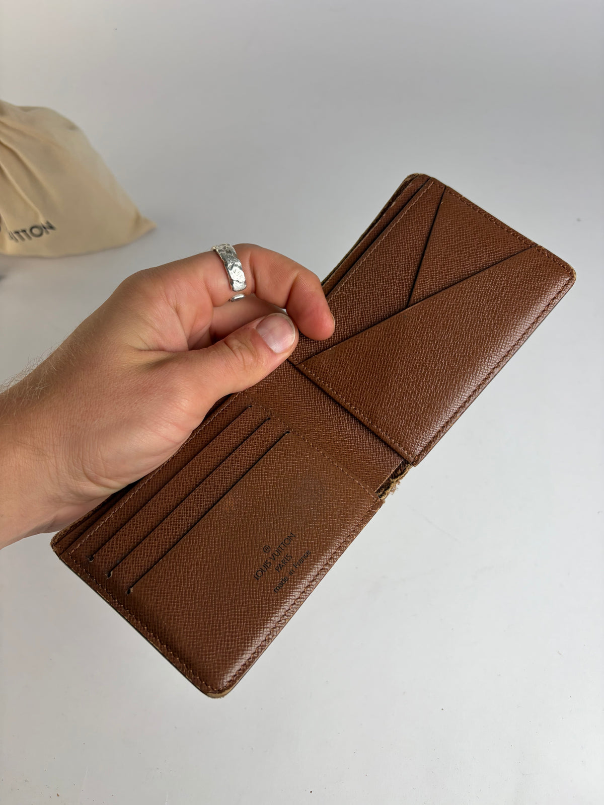 Vintage Louis Vuitton Monogram Canvas Bifold Wallet 1995 Brown