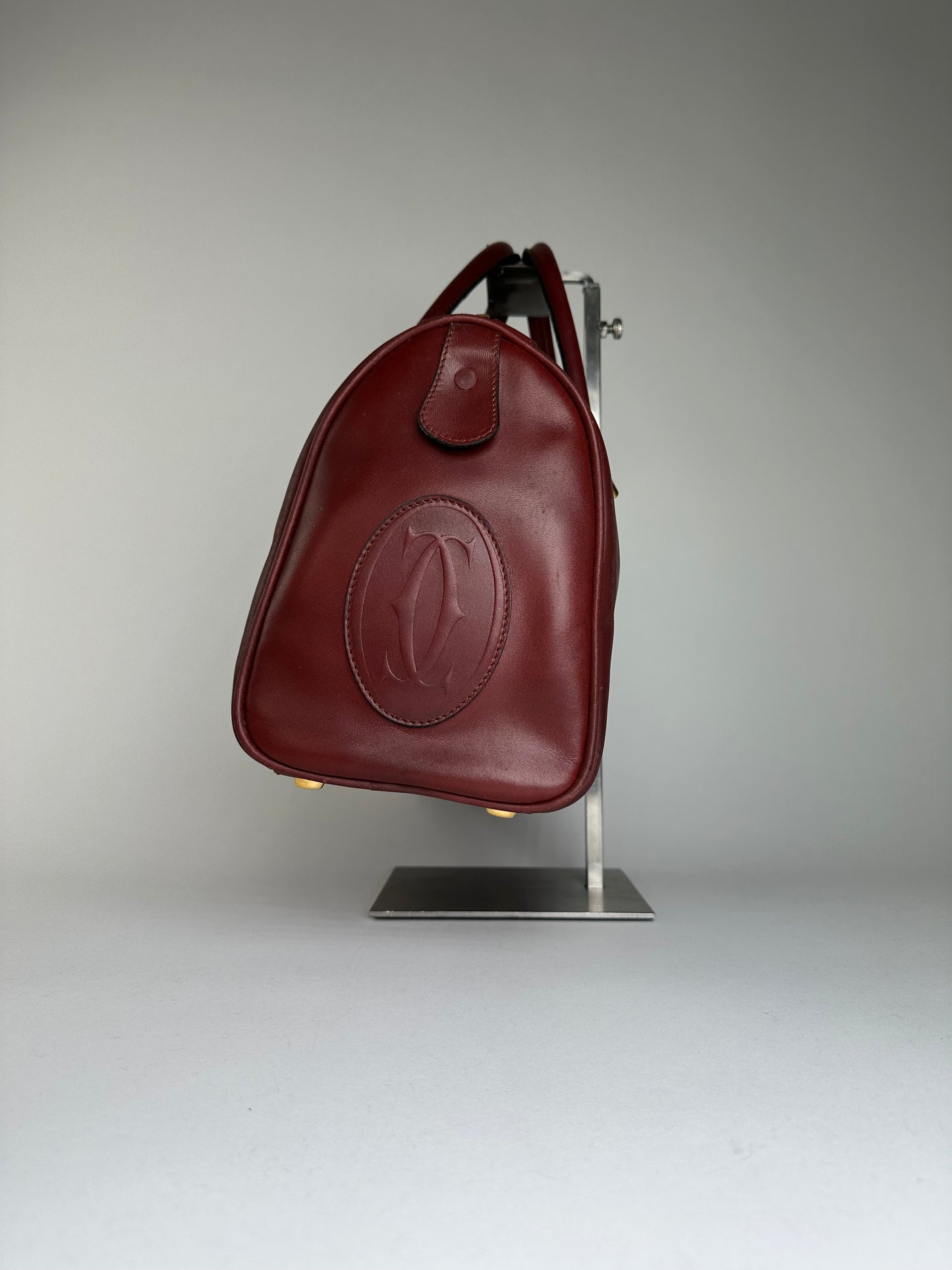 Vintage Cartier Smooth Handbag Burgundy