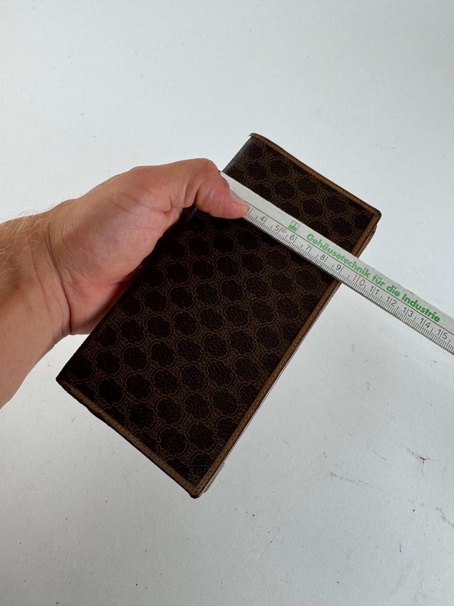 Vintage Celine Monogram Leather cardholder ID Holder Brown