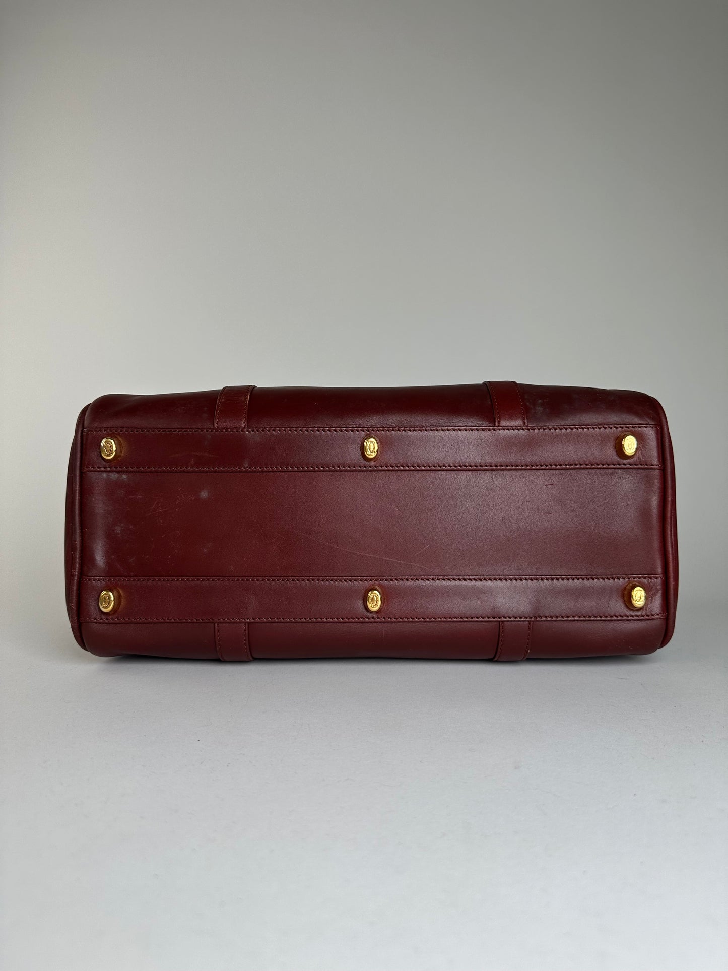 Vintage Cartier Smooth Handbag Burgundy