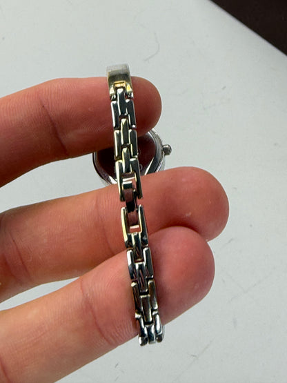 Vintage Gucci Stainless Steel Bracelet Watch Pink Dial Silver