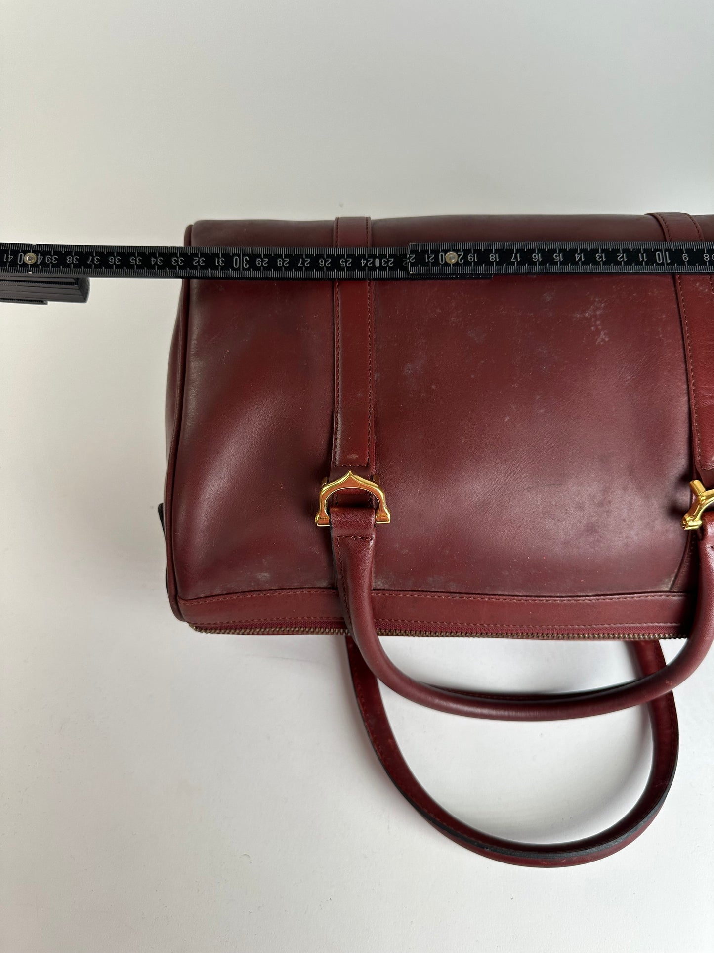 Vintage Cartier Smooth Handbag Burgundy